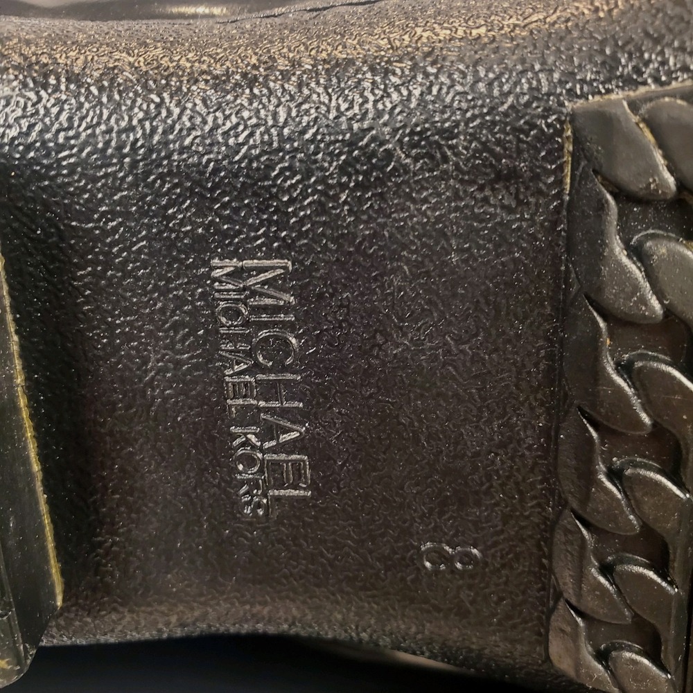 Michael Kors Easton Women's Size 7 Lace Up Black Duck Boots Faux Fur Lined - Picture 10 of 14